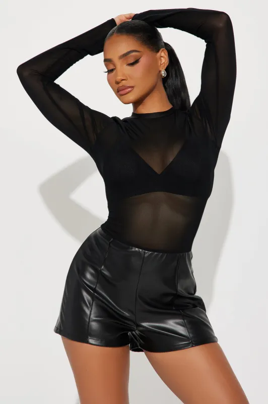 Liana Mesh Romper - Black sold by Fashion Nova