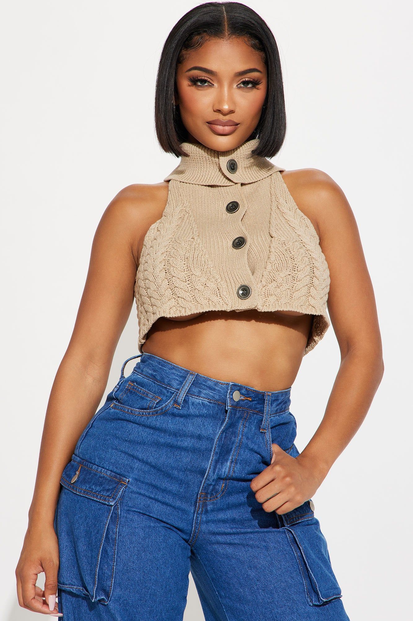 Love Flush Sweater Top - Oatmeal sold by Fashion Nova