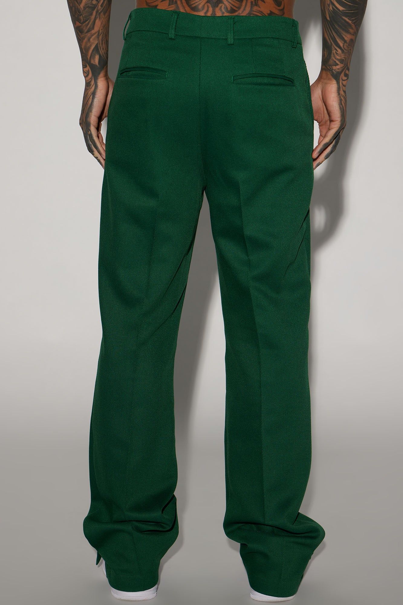 Thomas Luxury Texture Slit Flare Trousers - Green sold by Fashion Nova product image thumbnail 4