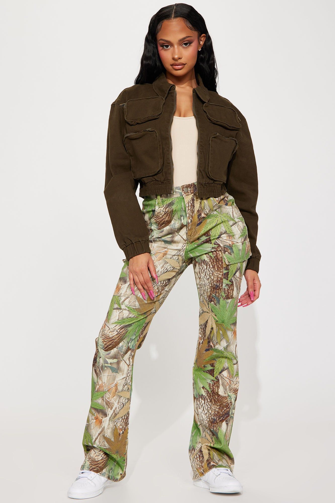 Playoffs Cargo Jacket - Olive sold by Fashion Nova product image thumbnail 2