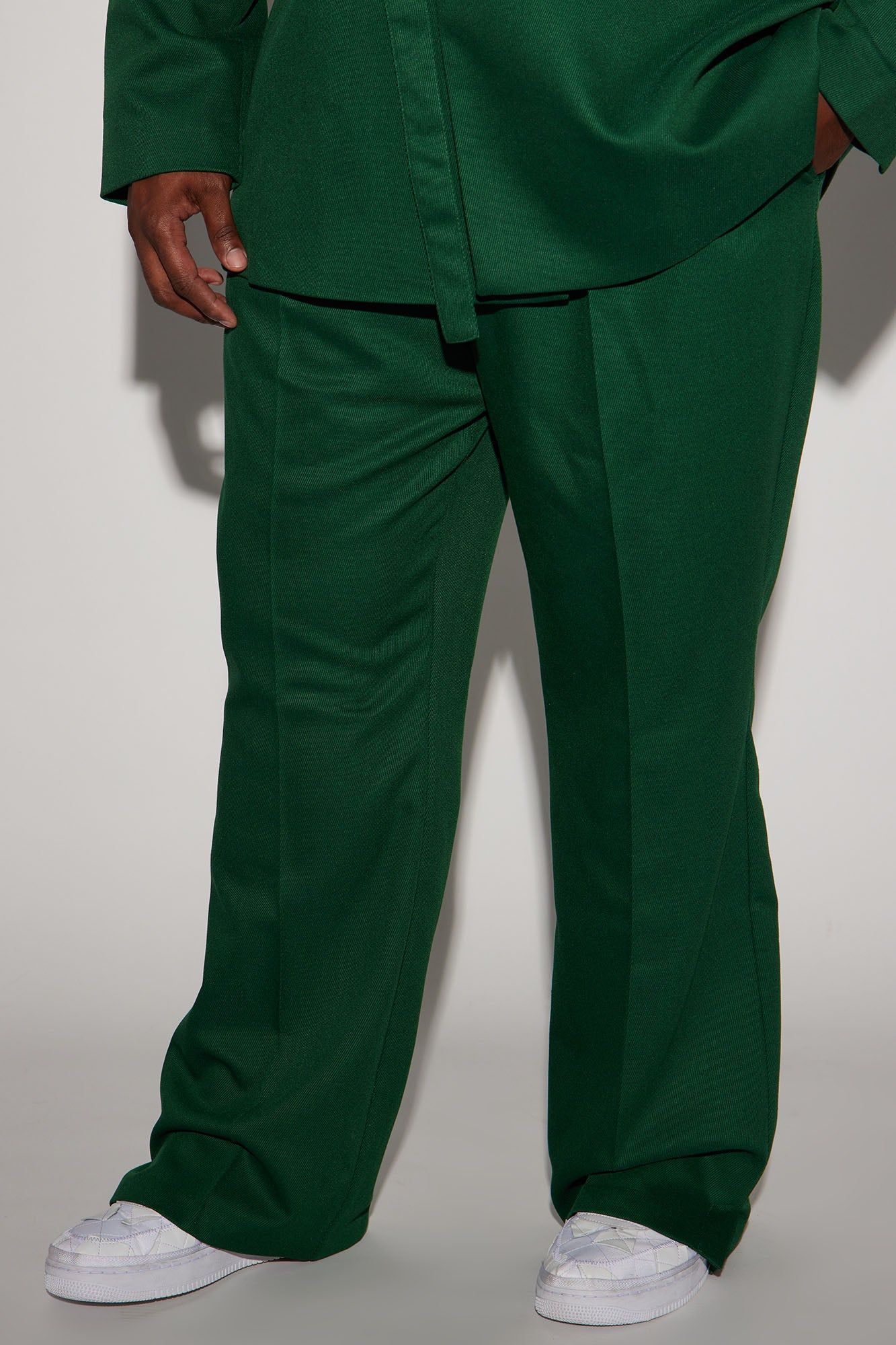 Thomas Luxury Texture Slit Flare Trousers - Green sold by Fashion Nova product image thumbnail 5