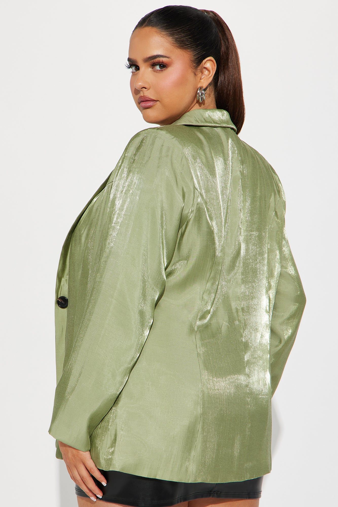 Chrome Nights Metallic Blazer - Sage sold by Fashion Nova product image thumbnail 7