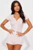 Time For Bed Ribbed PJ Romper Onesie - Pink sold by Fashion Nova