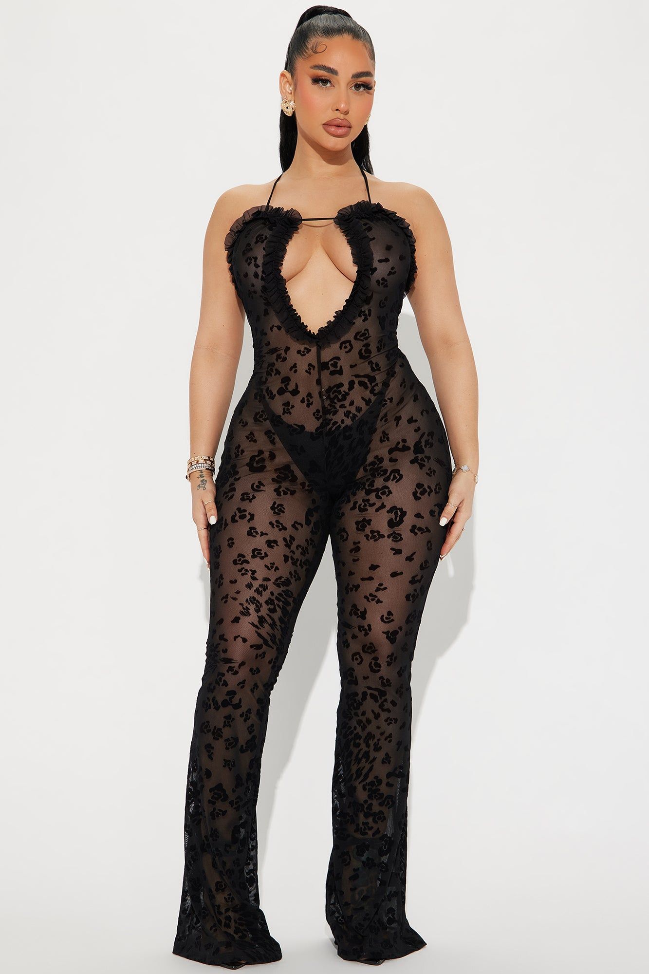 Only Yours Mesh Jumpsuit - Black sold by Fashion Nova