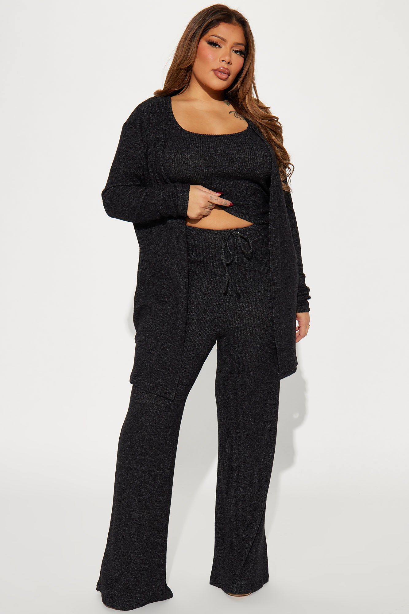 Calm N Cozy 3 Piece Pant Set - Black sold by Fashion Nova product image thumbnail 4