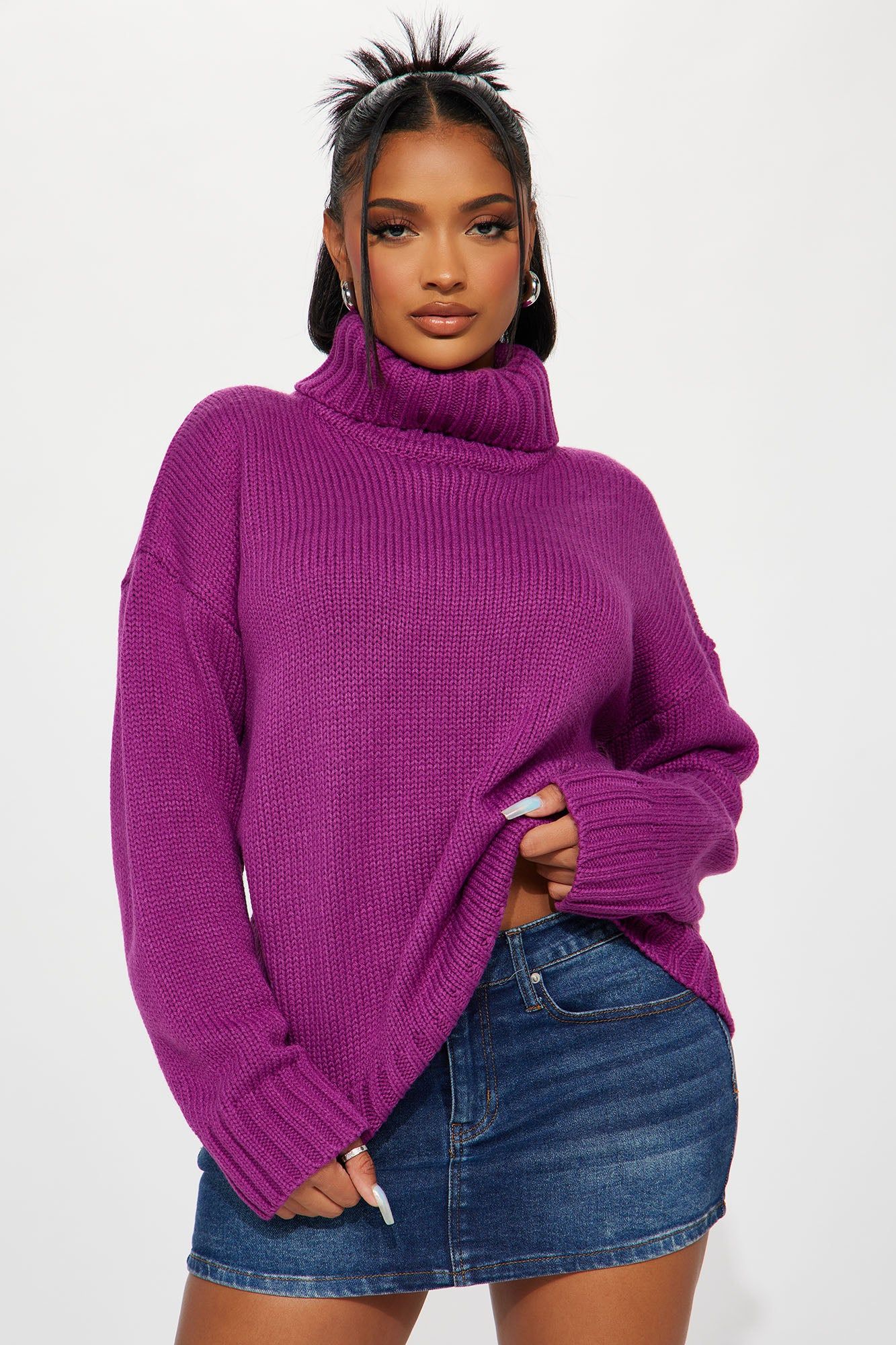 Positive Energy Sweater - Purple sold by Fashion Nova