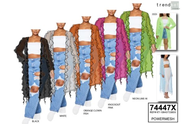 Island Hopping Ruffle Cover Up Kimono - Green sold by Fashion Nova