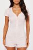 Time For Bed Ribbed PJ Romper Onesie - Pink sold by Fashion Nova