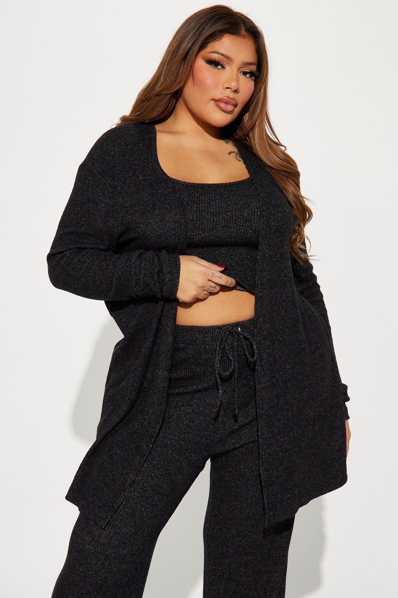 Calm N Cozy 3 Piece Pant Set - Black sold by Fashion Nova product image thumbnail 5
