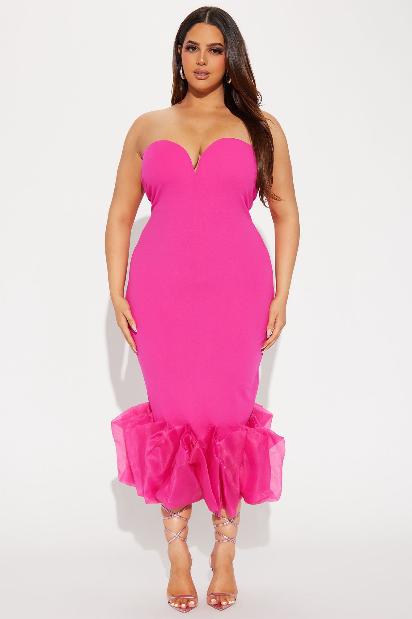 Monte Carlo Nights Midi Dress - Fuchsia sold by Fashion Nova product image thumbnail 4