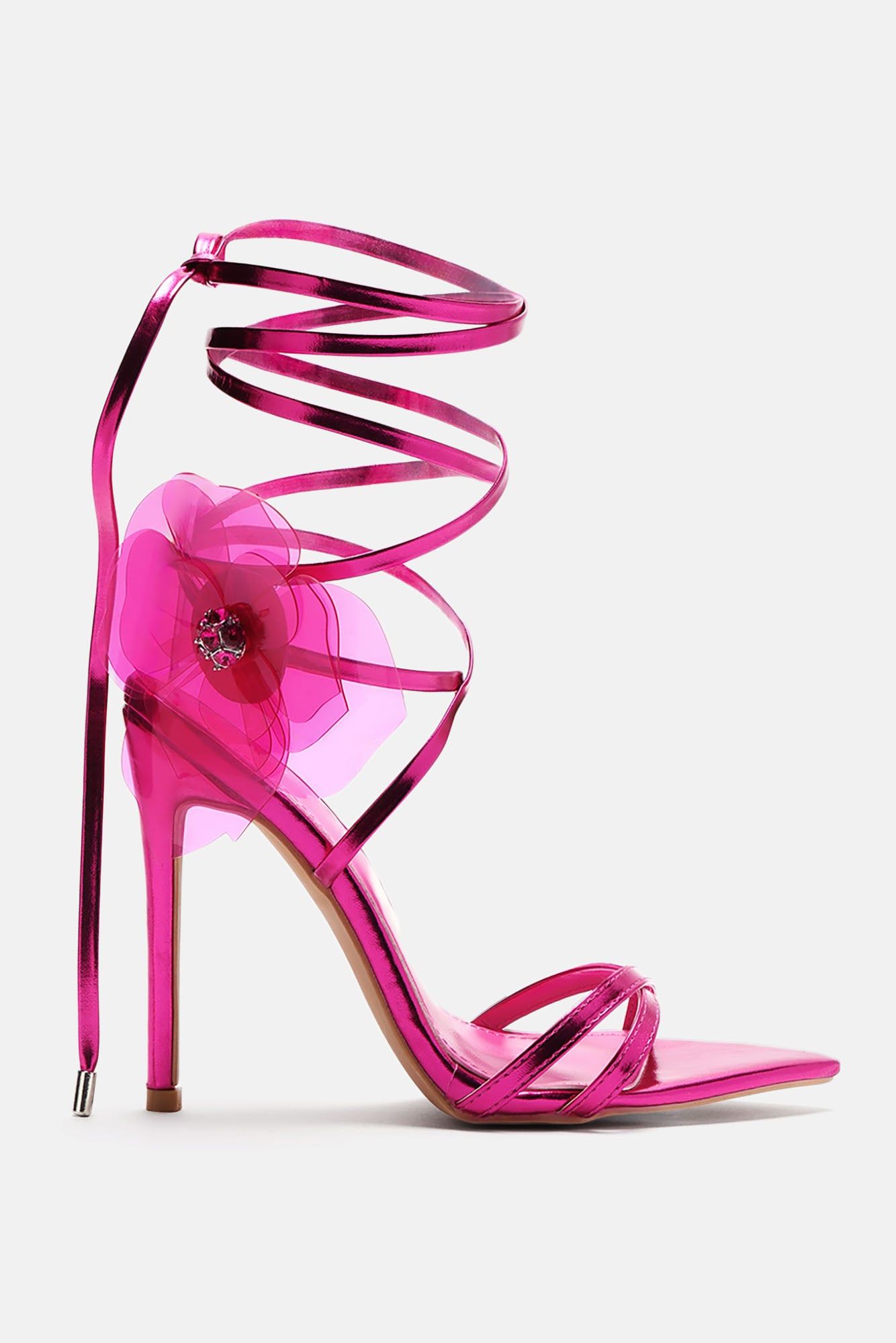 Love First Wrap Up Heels - Pink sold by Fashion Nova product image thumbnail 4
