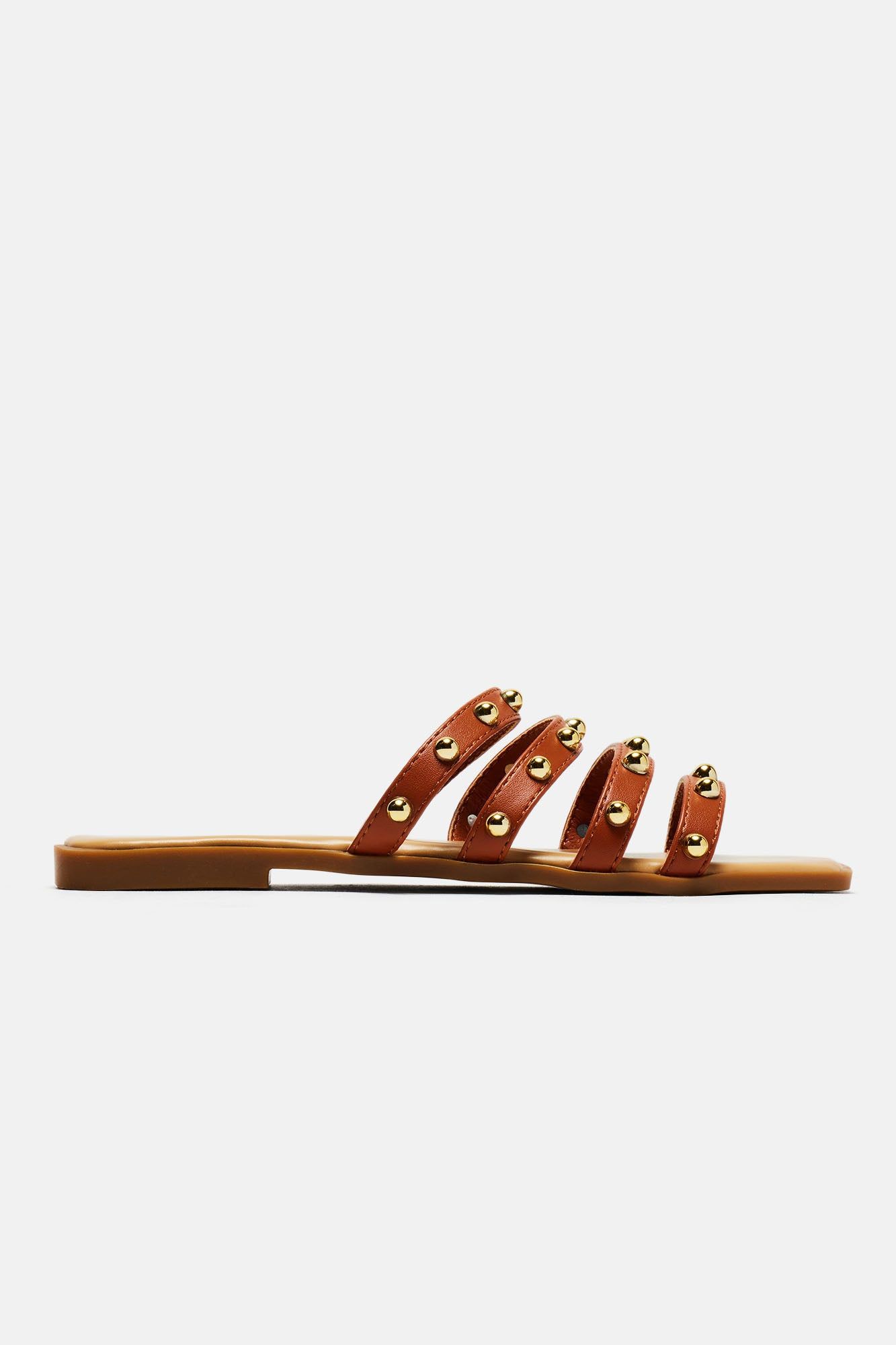 Count On Me Flat Sandals - Cognac sold by Fashion Nova product image thumbnail 5