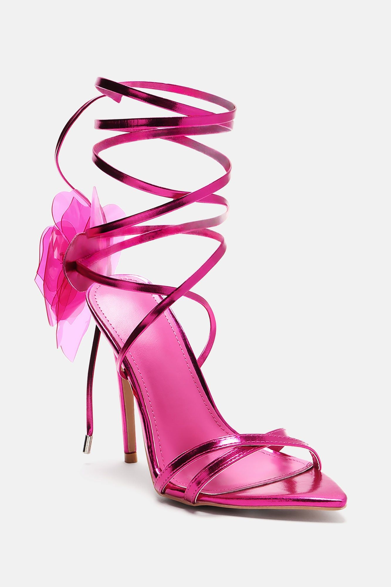 Love First Wrap Up Heels - Pink sold by Fashion Nova product image thumbnail 3