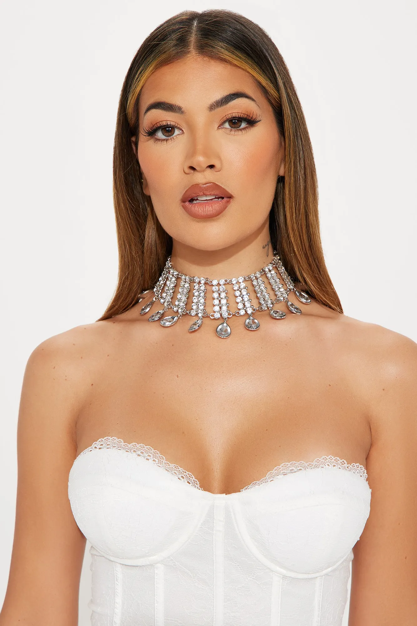 All I Want Is Diamonds Choker Necklace - Silver sold by Fashion Nova product image thumbnail 2