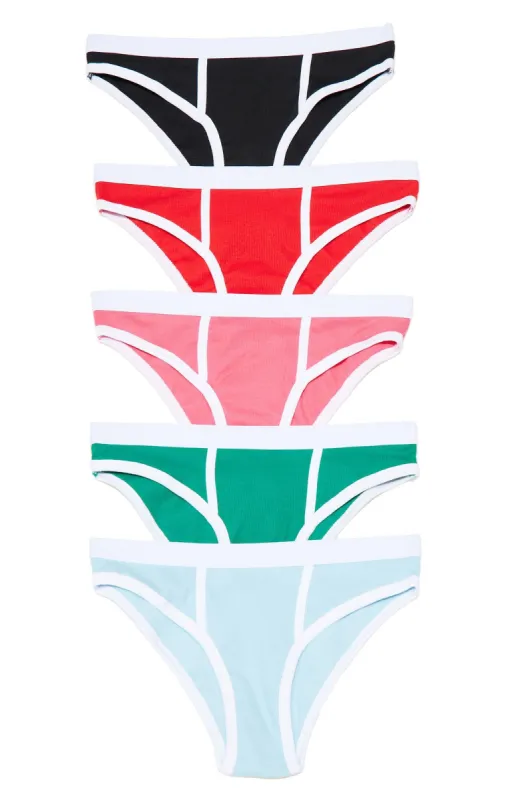 Keep It Brief 5 Pack Bikini Panties - Pink/combo sold by Fashion Nova