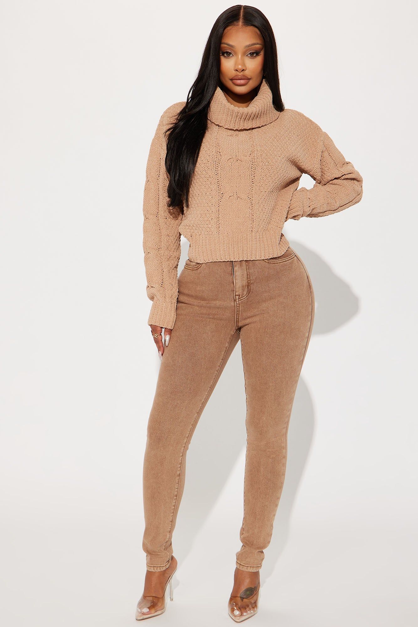 Darlene Turtleneck Sweater - Mocha sold by Fashion Nova product image thumbnail 2