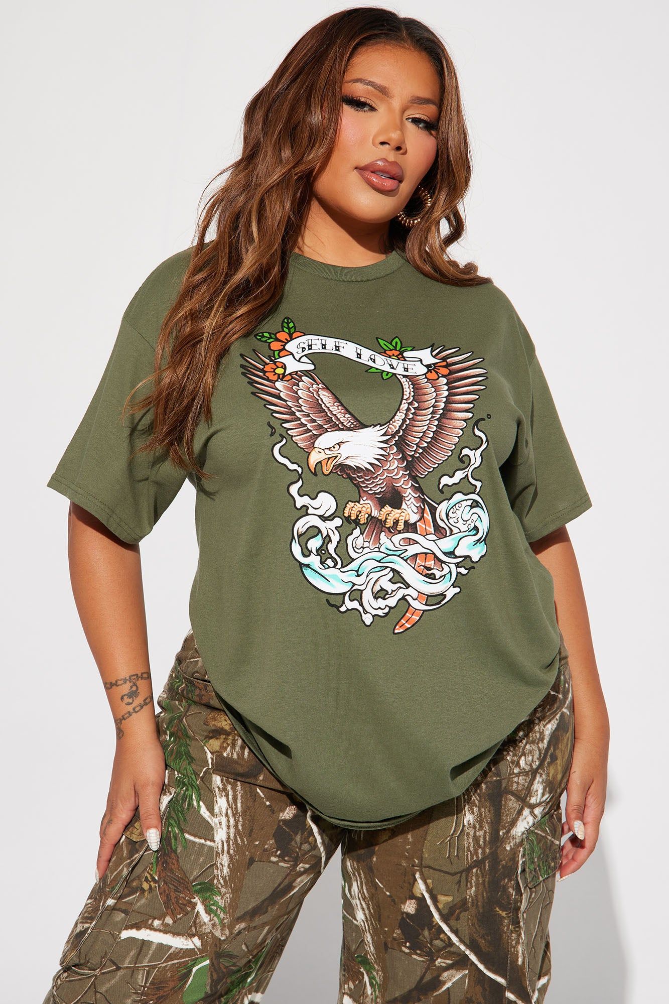 True To Yourself Graphic Tshirt - Olive sold by Fashion Nova product image thumbnail 4