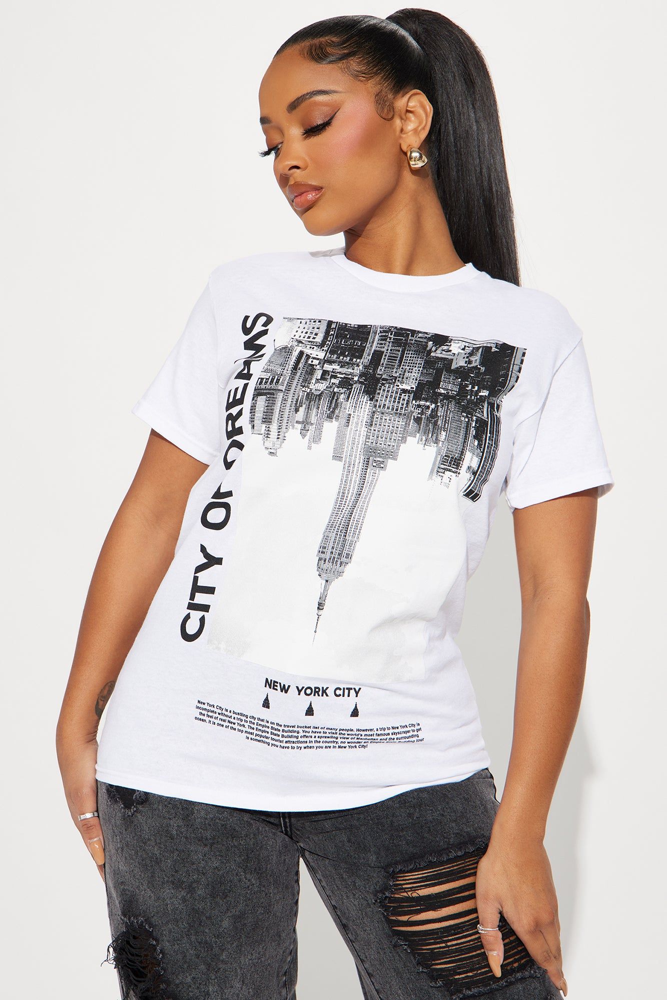 City of Dreams Tee - White sold by Fashion Nova product image thumbnail 4