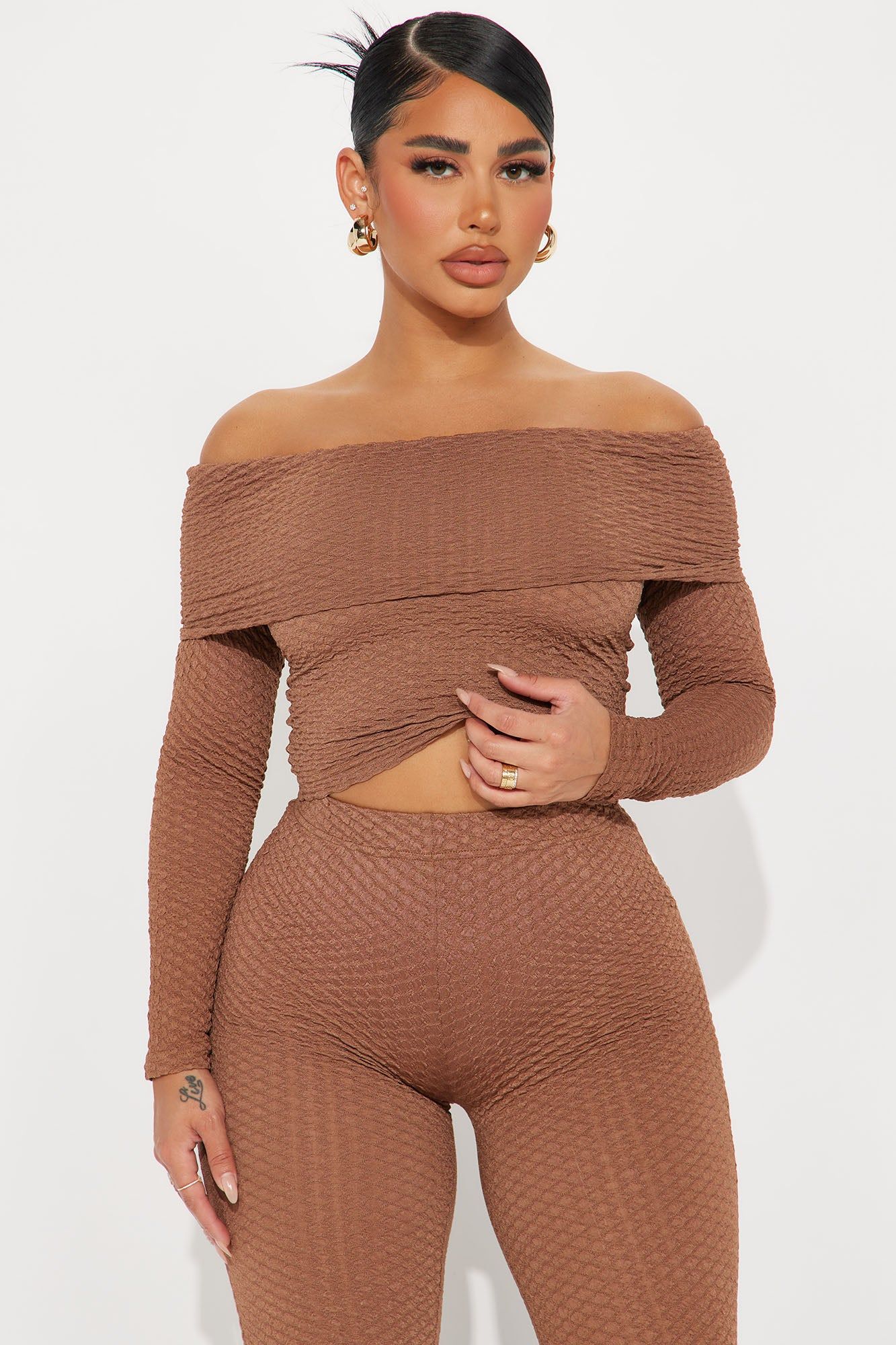 Amaya Textured Pant Set - Mocha sold by Fashion Nova product image thumbnail 2