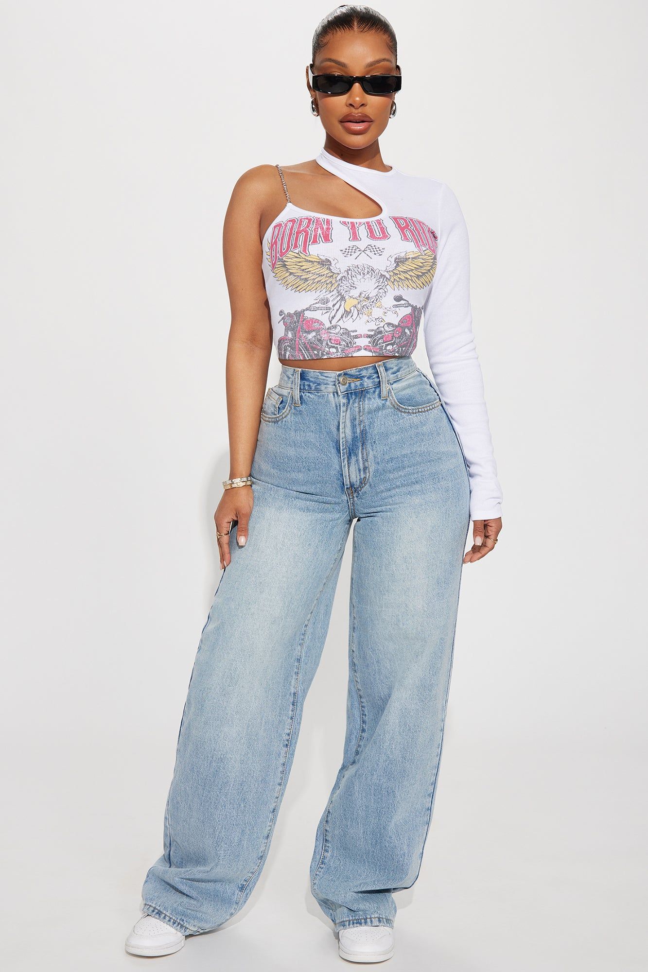 Born To Ride Cut Out Top - White sold by Fashion Nova product image thumbnail 2