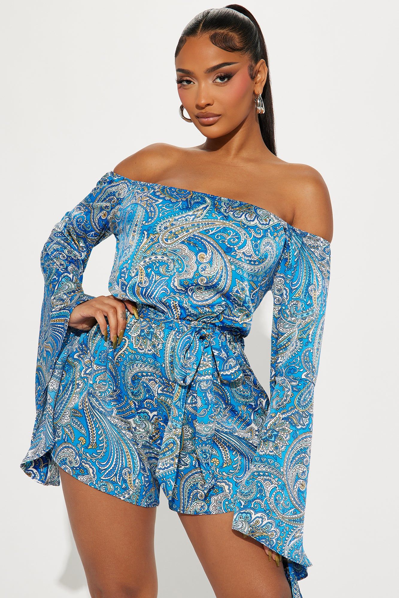 Forever Vacation Romper - Blue/combo sold by Fashion Nova product image thumbnail 2