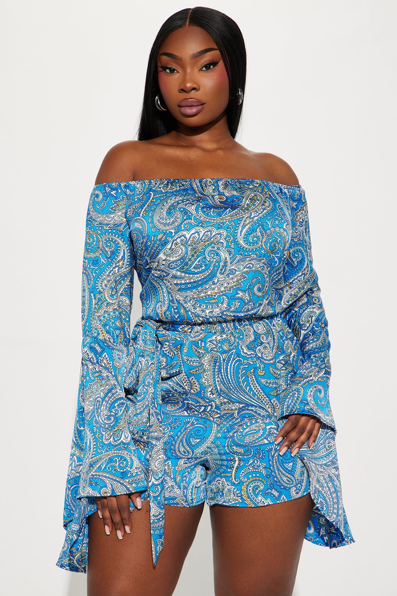 Forever Vacation Romper - Blue/combo sold by Fashion Nova product image thumbnail 5