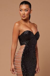 Emme Sequin Embellished Gown - Black sold by Fashion Nova