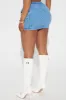 Causing Trouble Strap Denim Mini Skirt - Light Wash sold by Fashion Nova