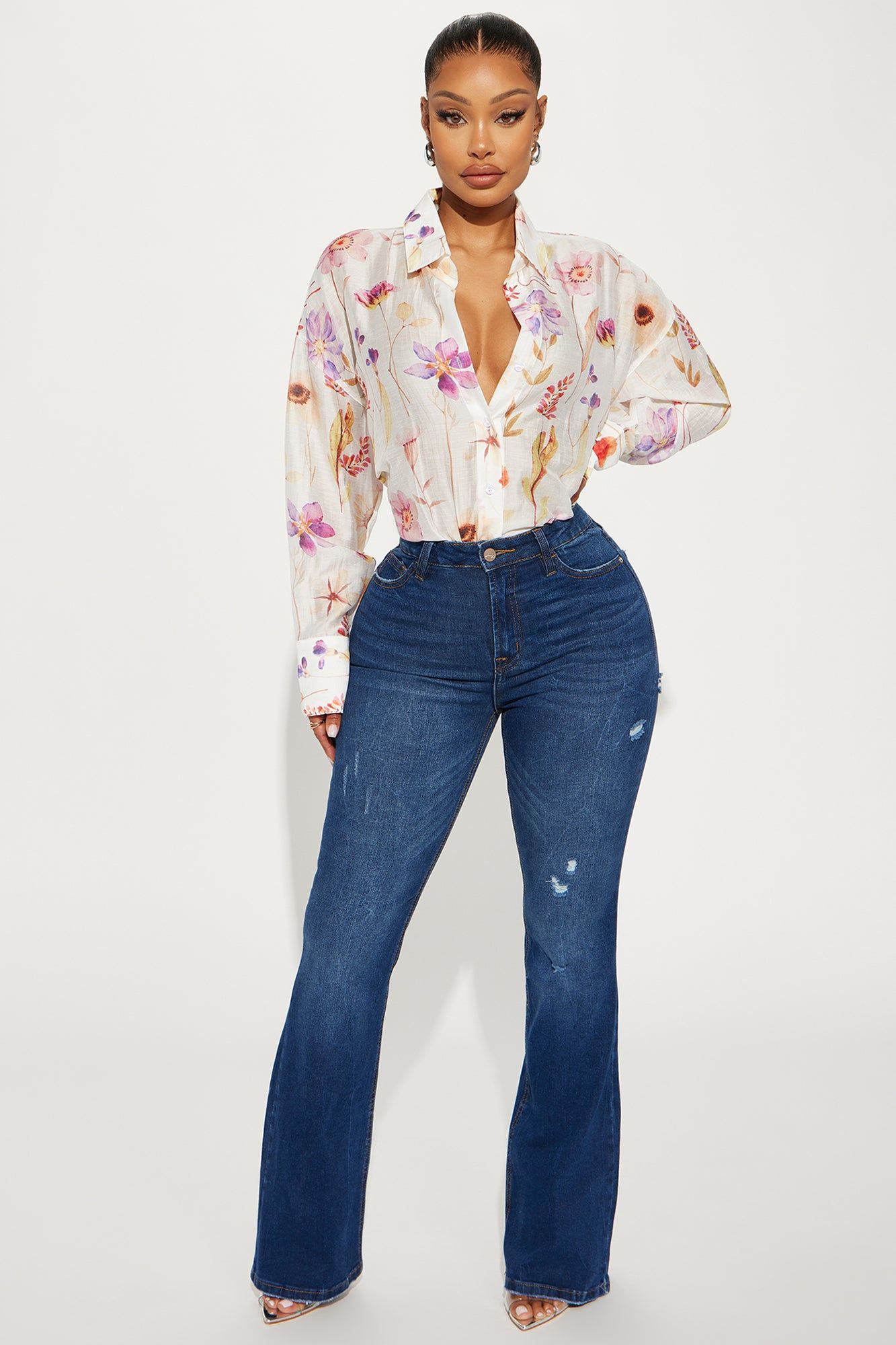 Flower Fields Linen Shirt - Multi Color sold by Fashion Nova product image thumbnail 2
