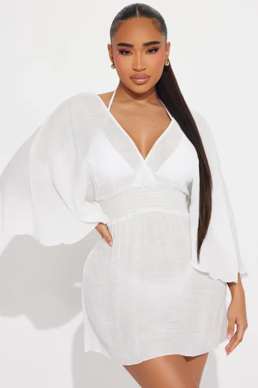 Shayna Cover Up Dress - White sold by Fashion Nova
