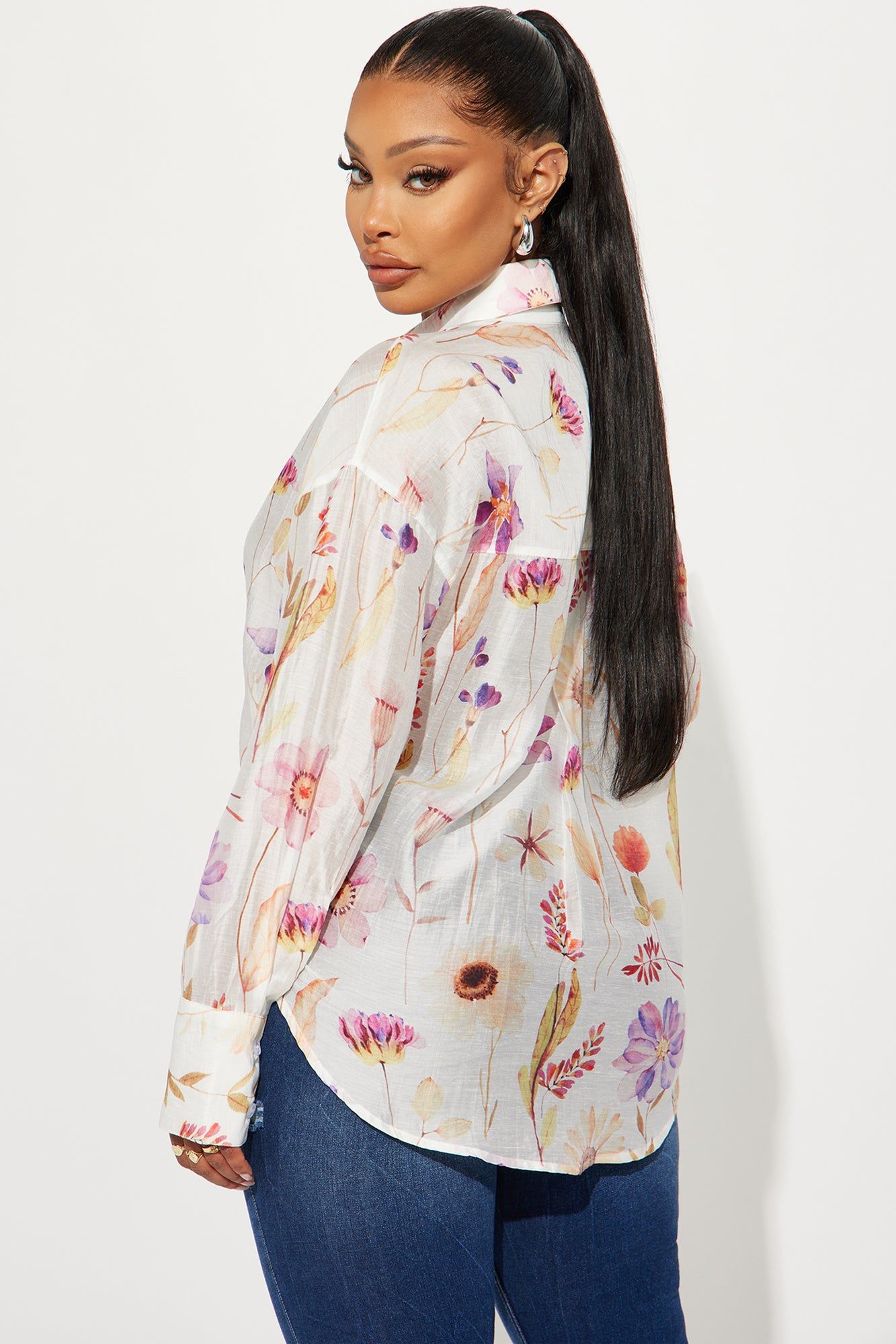 Flower Fields Linen Shirt - Multi Color sold by Fashion Nova product image thumbnail 3