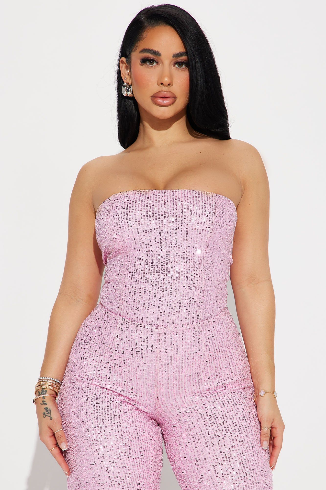 Lets Sparkle On Sequin Jumpsuit - Pink sold by Fashion Nova product image thumbnail 2