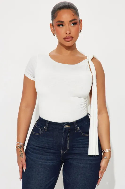 Kiara One Shoulder Top - White sold by Fashion Nova