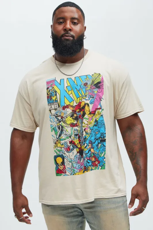 X Men Comic Cover Oversized Short Sleeve Tee - Sand made by Fashion Nova