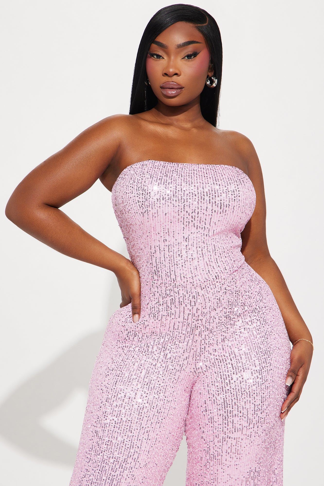 Lets Sparkle On Sequin Jumpsuit - Pink sold by Fashion Nova product image thumbnail 5