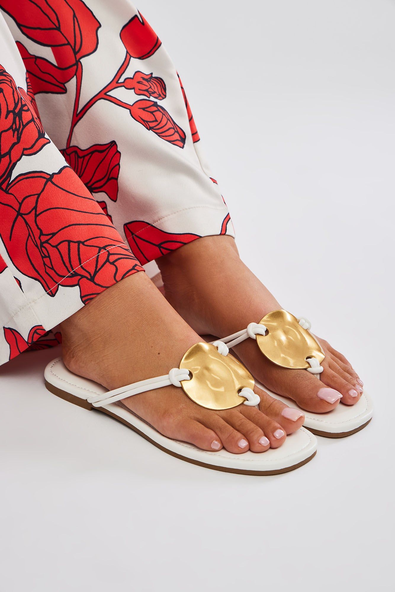 Woke Up In Tulum Flat Sandals - White sold by Fashion Nova