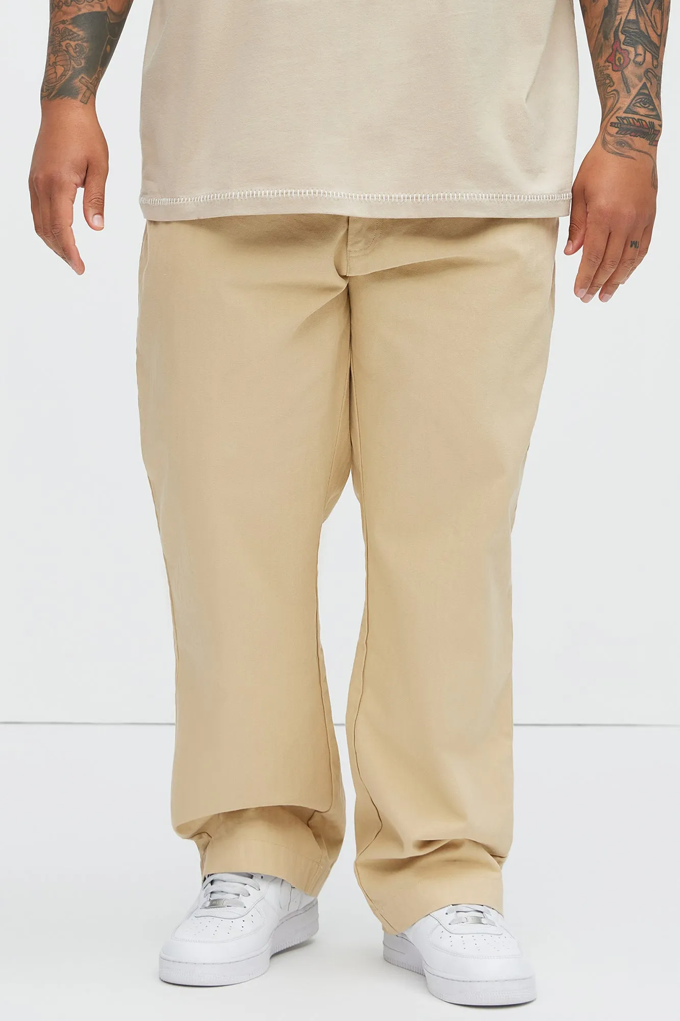 Berry Herringbone Straight Pants - Khaki sold by Fashion Nova product image thumbnail 5
