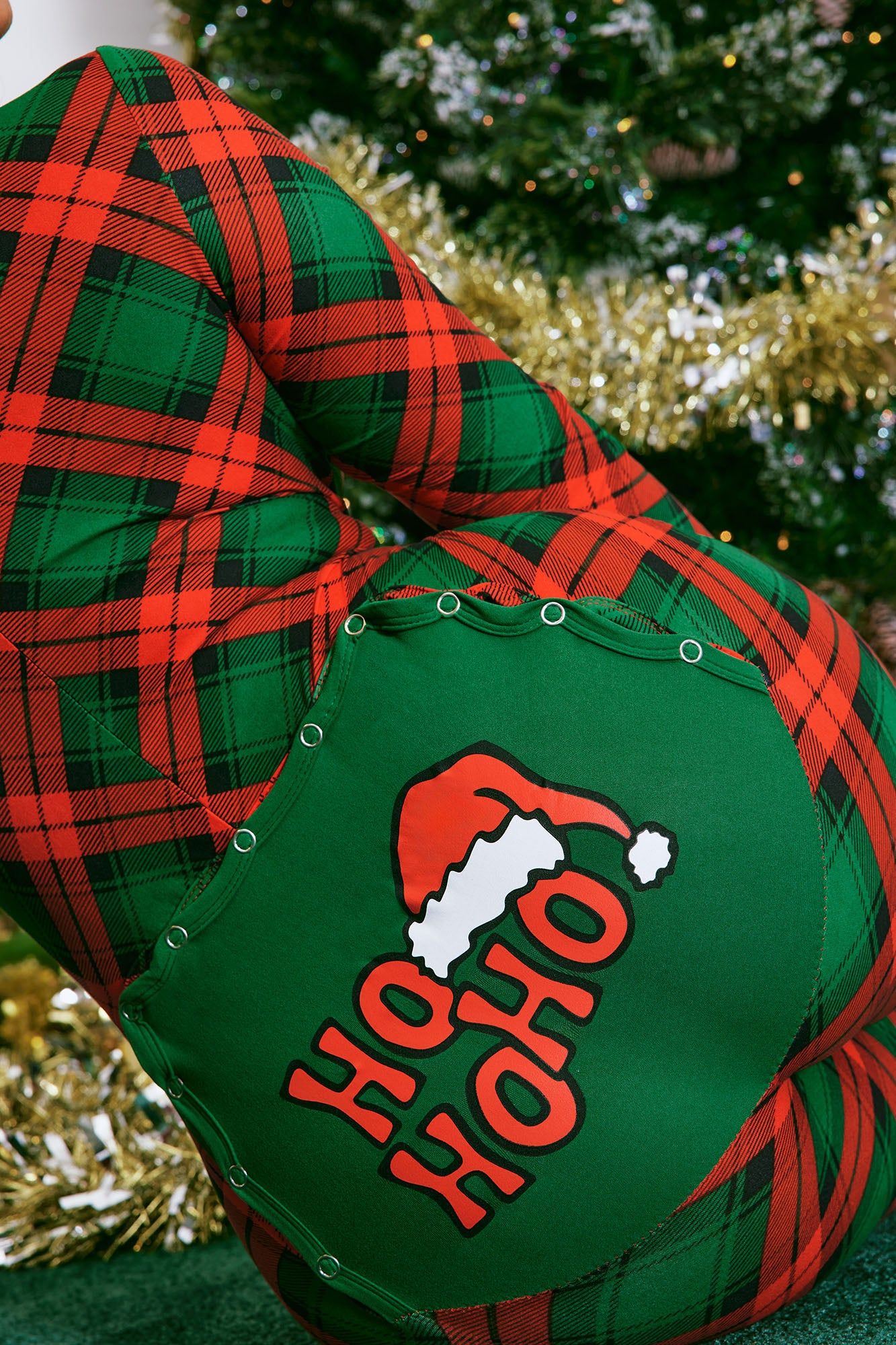 Ho Ho Holidays PJ Jumpsuit Onesie - Red/combo sold by Fashion Nova product image thumbnail 4