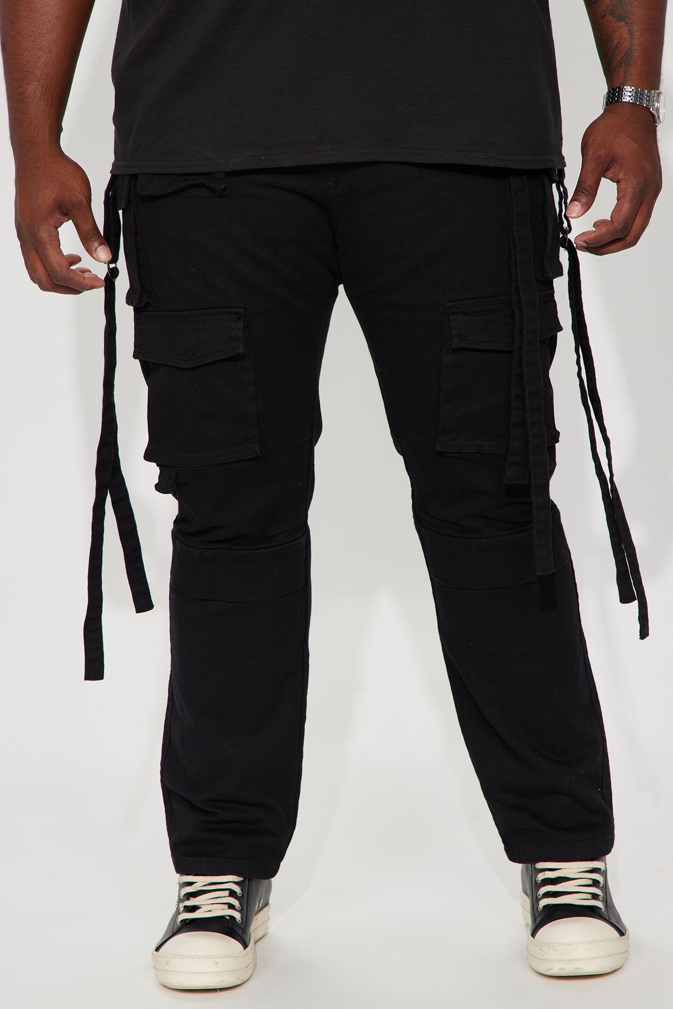 Rambo Relaxed Twill Cargo Pants - Black sold by Fashion Nova product image thumbnail 2