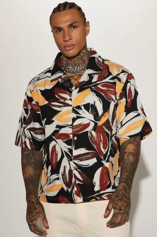 Floral Button Up Shirt - Black/combo sold by Fashion Nova
