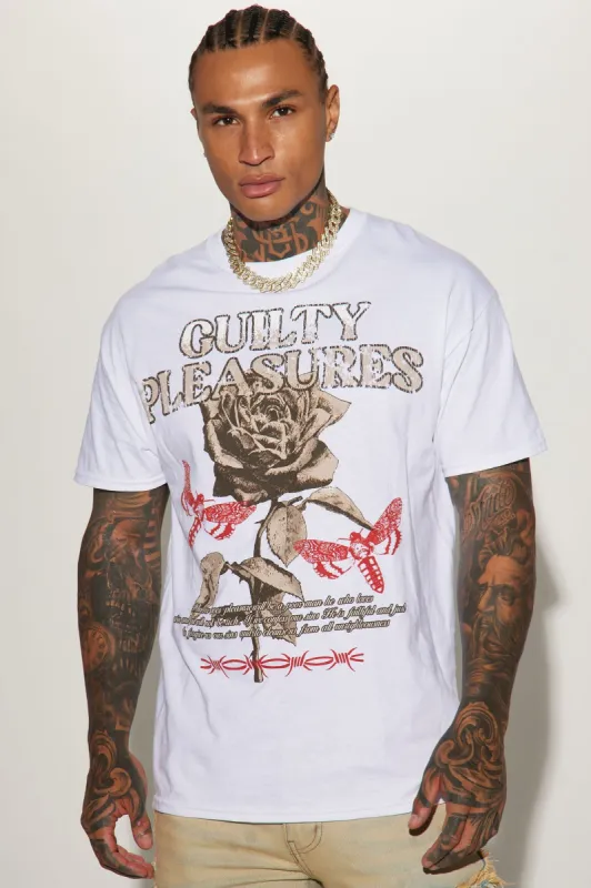 Guilty Pleasures Rose Short Sleeve Tee - White sold by Fashion Nova