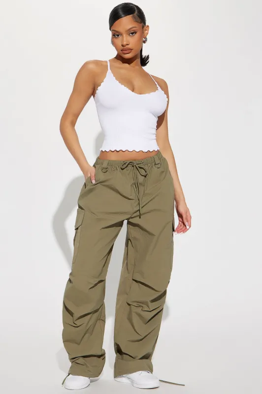 Girl Crush Parachute Pant - Olive sold by Fashion Nova