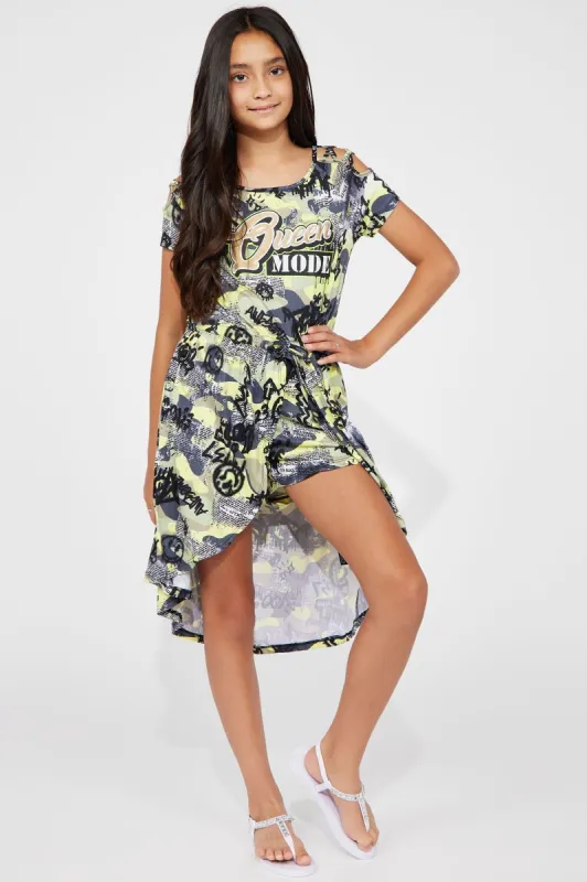 Mini Queen Mode Yummy Knit Dress - Yellow/combo sold by Fashion Nova