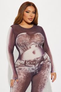 Change It Up  Mesh Jumpsuit - Brown sold by Fashion Nova