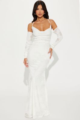 Kinsley Velvet Maxi Dress - White sold by Fashion Nova