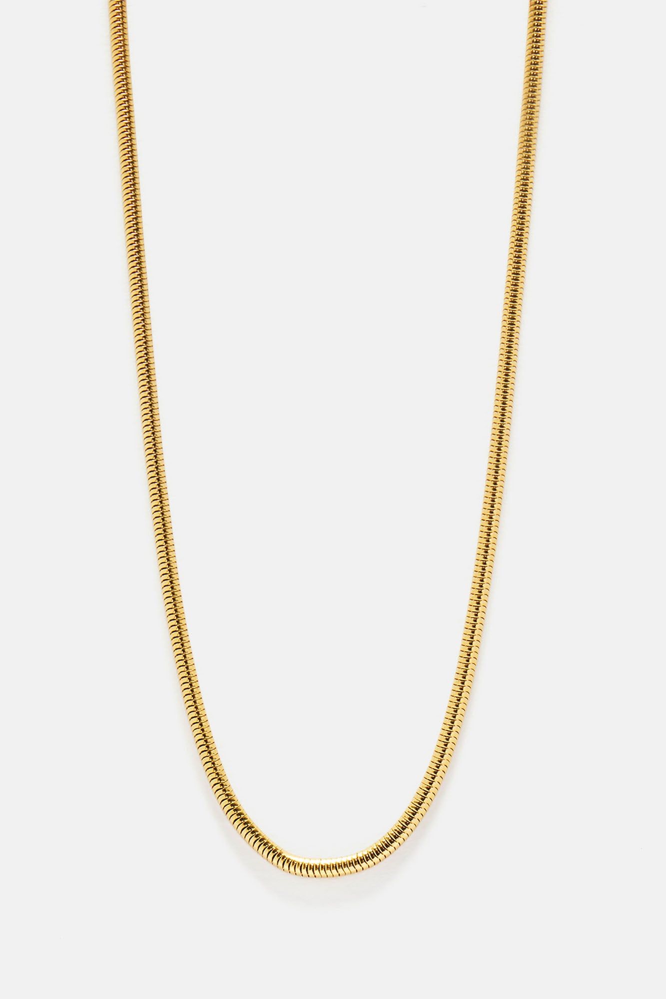 3mm Premium 18″ Snake Chain Necklace - Gold sold by Fashion Nova product image thumbnail 3