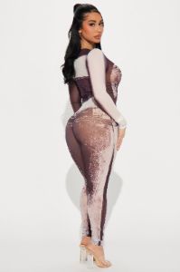 Change It Up  Mesh Jumpsuit - Brown sold by Fashion Nova