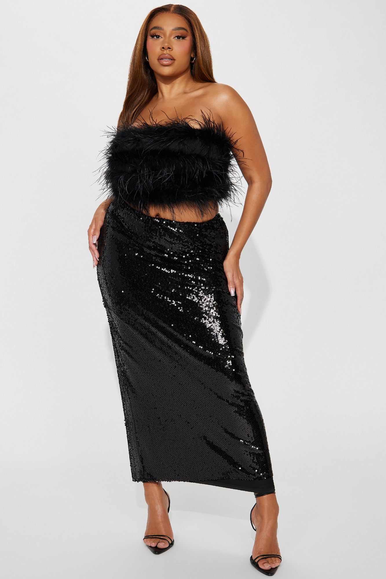 Star Of The Show Sequin Skirt Set - Black sold by Fashion Nova product image thumbnail 4