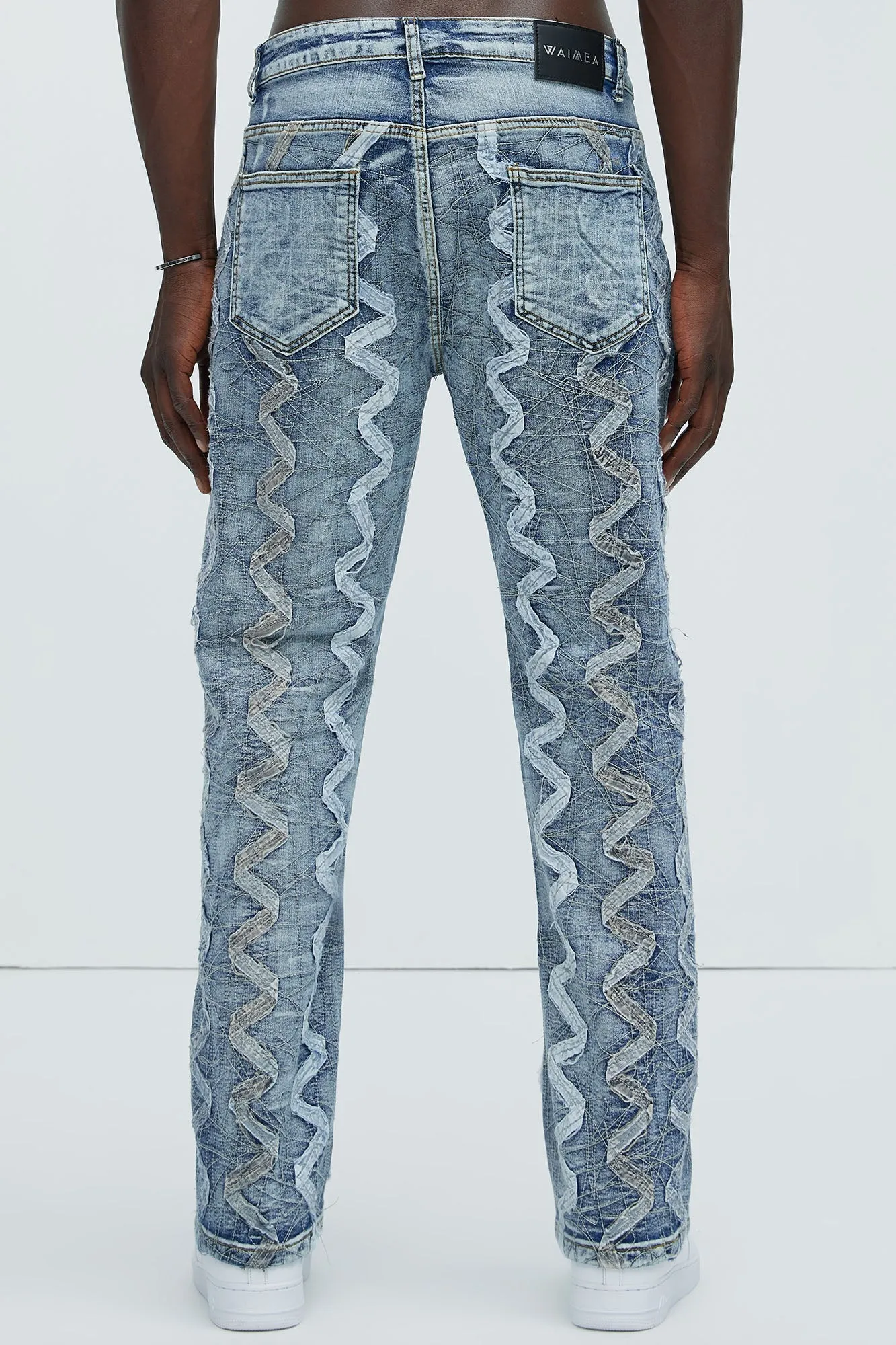 Vertical Swerve Stitched Straight Jeans - Medium Wash sold by Fashion Nova product image thumbnail 5