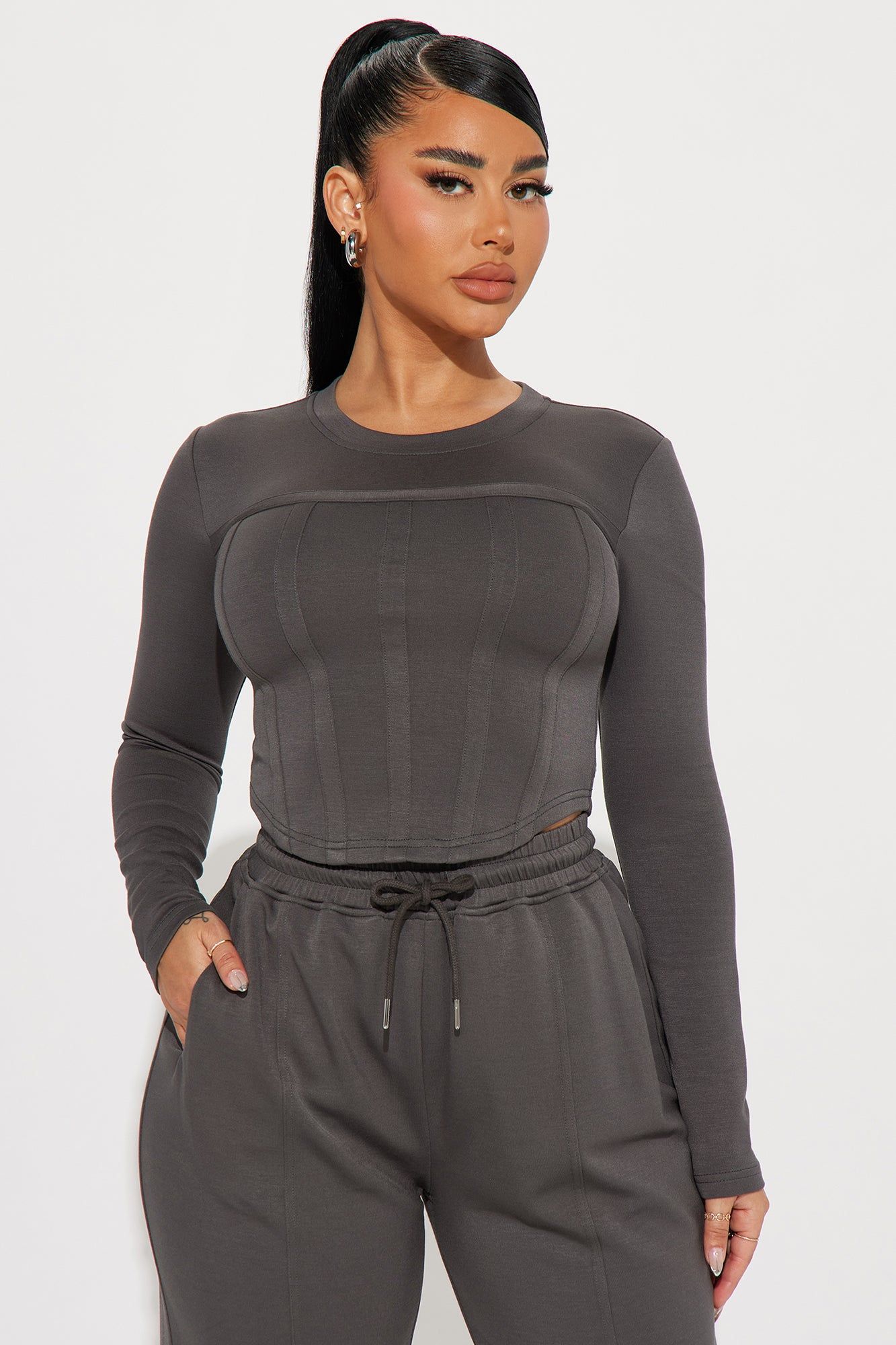 Weekend Moment Pant Set - Charcoal sold by Fashion Nova product image thumbnail 2